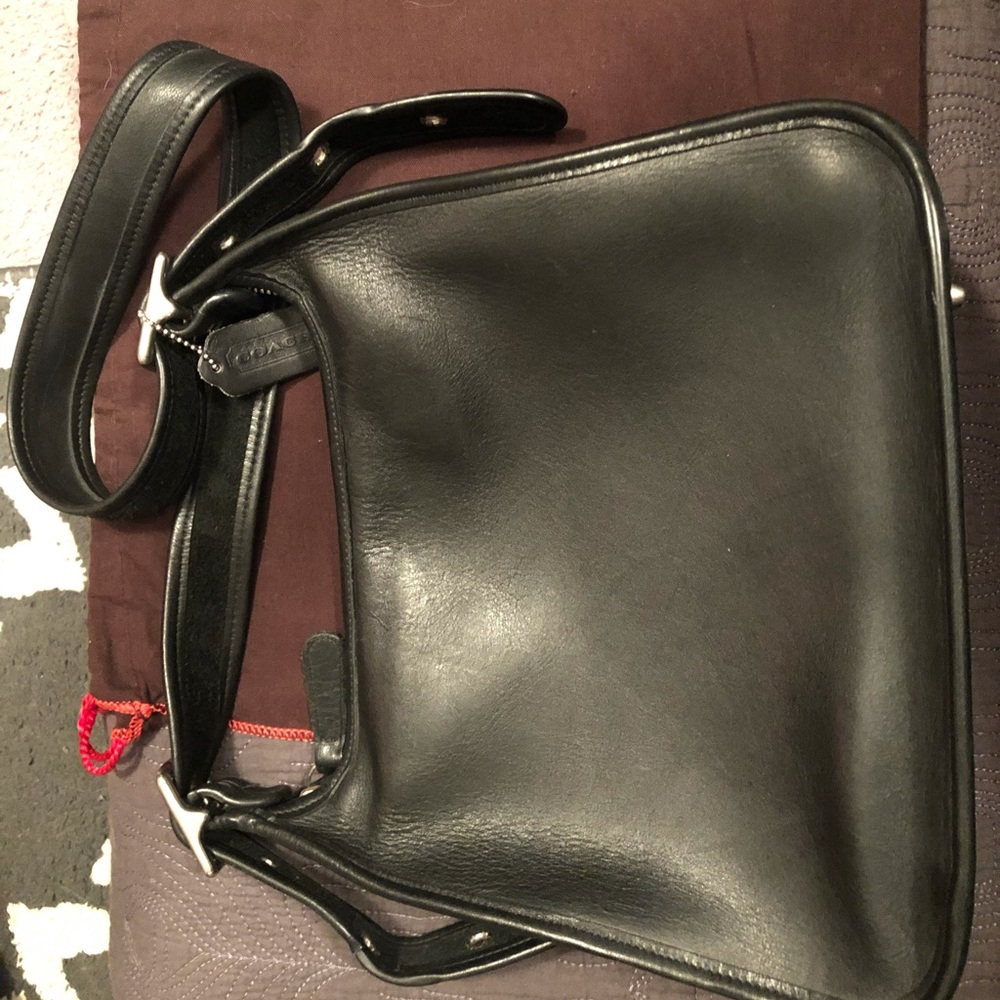 Black Coach near vintage bag